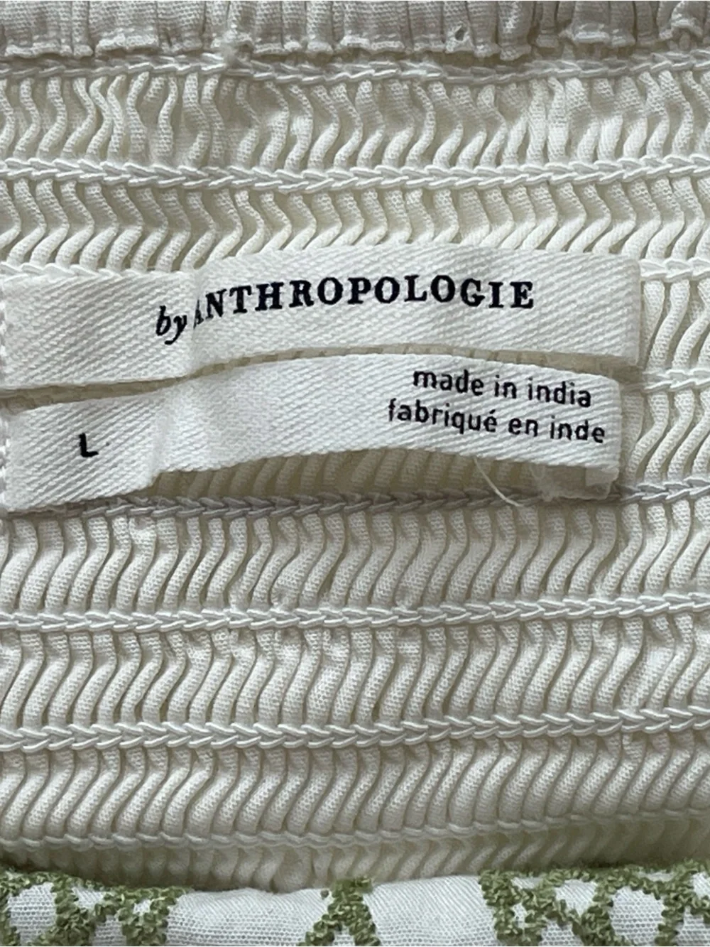 Anthropologie Puff Sleeve Embroidered Blouse Size Large Cottagecore Boho